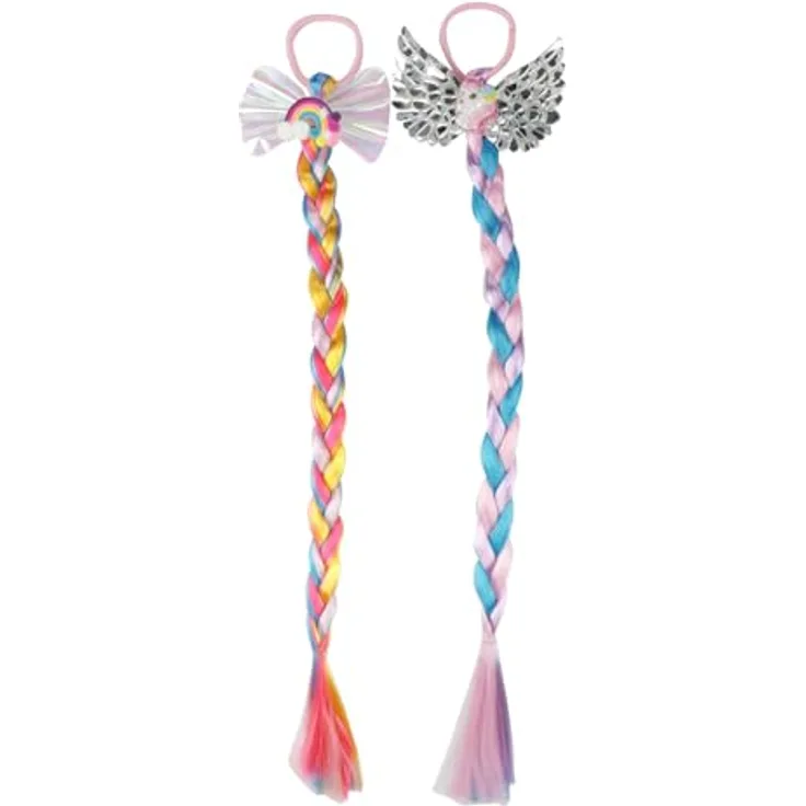 Toi Toys Dream Horse Einhorn Haarzopf auf Gummizug, 47 cm lang mit buntem Kunsthaar und Schleifen-Ornament, geeignet ab 3 Jahren