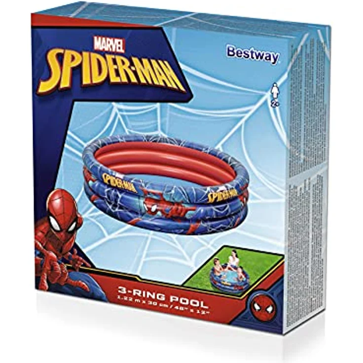 Bestway Spider-Man Planschbecken 122 x 30 cm, Wasserkapazität 200 Liter, PVC, blau – Bild 5