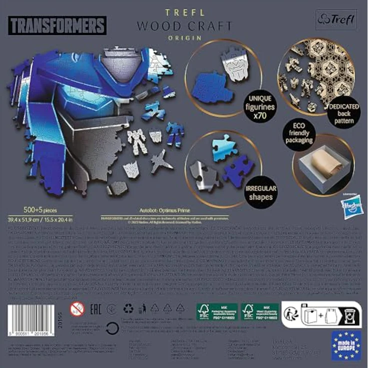 Trefl 20195 Wood Craft Transformers Puzzle Holz Contured, Mehrfarbig – Bild 5