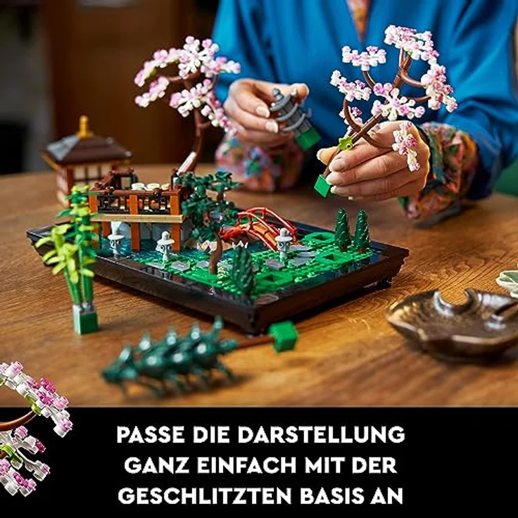 LEGO 10315 Icons Garten der Stille, Botanical Zen-Garten-Set für Erwachsene mit Lotusblumen, anpassbare Schreibtisch-Dekoration, inspiriert von Japan, achtsames Geschenk für Frauen und Männer – Bild 4