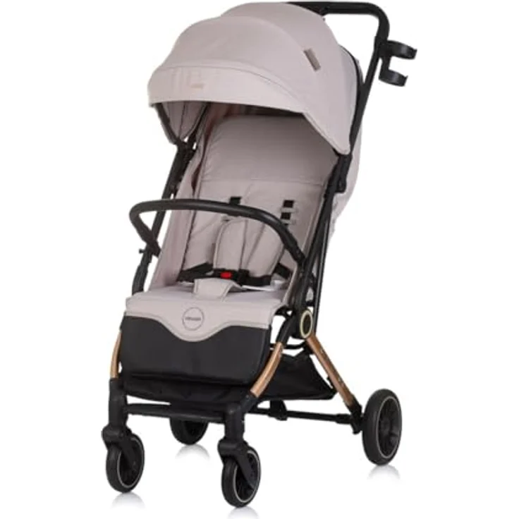 Chipolino Buggy Pixie, zusammenklappbar mit Getränkehalter, Ablagekorb und 5-Punkt-Sicherheitsgurt, hellbraun, max. 22 kg – Bild 2