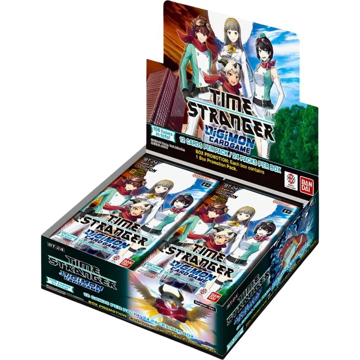 Bandai Digimon Time Stranger Booster Box, 24 Booster Packs mit 12 Karten, inklusive Rare und Secret Rare Karten, original verschweisst