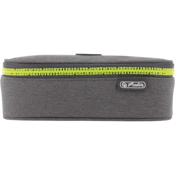 Herlitz Faulenzer Beatbox, Grey/Yellow, 1 Stück - Unbefülltes Faulenzer-Etui mit großem Hauptfach und praktischen Stifteschlaufen – Bild 3