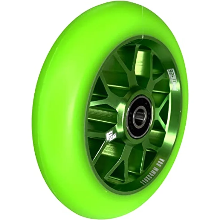 Fantic26 Stuntscooter Fantic26 Spy7 Stunt-Scooter Rolle 110mm Abec11 Grün/Pu Grün - Aluminium 6061-T6, ABEC-11 Kugellager, 88A Härte – Bild 3