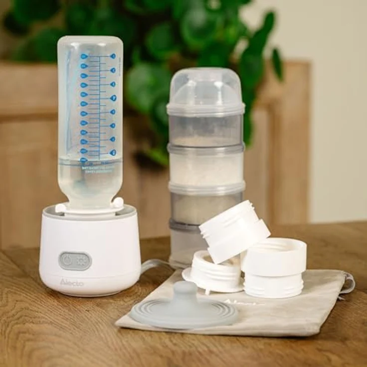 Alecto BW1000, tragbarer Flaschenwärmer für Babyflaschen, kabellos mit 4 Temperatureinstellungen und digitalem LED-Display – Bild 6