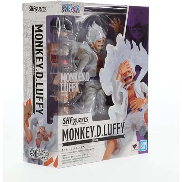 Tamashii Nation Monkey D. Luffy S.H. Figuarts, 15,5 cm Sammelfigur Gear 5 mit 4 austauschbaren Gesichtern und 3 Handpaaren – Bild 12