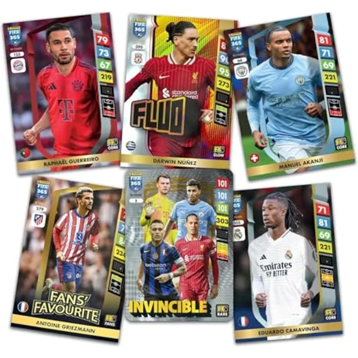 Panini Adrenalyn FIFA 365, 2024–2025, Sammelkarten Set mit Goldfarbenem Ordner, 4 Umschlägen, 3 Karten und Führer – Bild 3