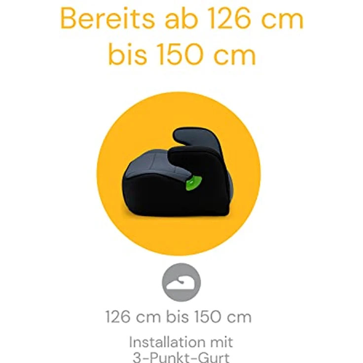 Osann Kindersitzerhöhung Junior Gurtfix i-Size, Sitzschale für Kinder ab 126cm, Ergonomisch und waschbar, Schwarz – Bild 5