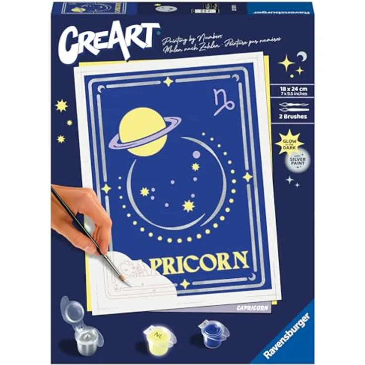 Ravensburger CreArt - Malen nach Zahlen 23739 - Sternzeichen Steinbock - Malen nach Zahlen Erwachsene - ab 14 Jahren