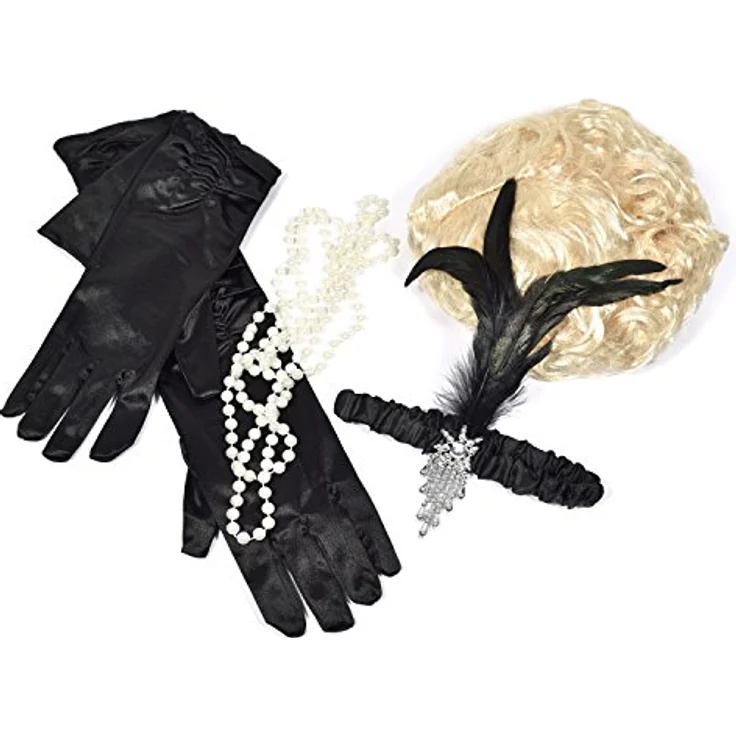 GOODS+GADGETS Charleston Perlenkette 180 cm, lange weiße Halskette für Burlesque Kostüm und Gala-Events, künstliche Perlen – Bild 4