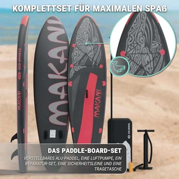 HAGO Inflatable SUP-Board Allround Komplettset 320 cm mit Drop-Stitch-Kern, stabil und transportfreundlich, bis 120 kg belastbar – Bild 5