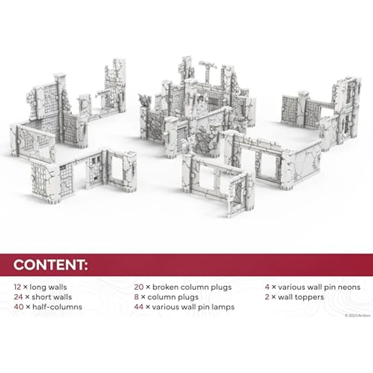 Archon Studio City Ruins, Tischgröße Schlachtfeld für Miniaturen, unlackiert, Push and Fit Montage, magnetfreundlich – Bild 5