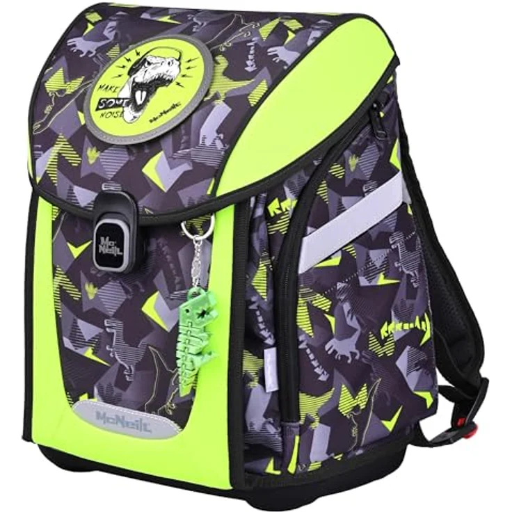 McNeill Schulranzen Set PRIMO 9tlg. DINOPARK, ergonomisches ClickFlex-Rückensystem, 19 L, leicht, inkl. gefülltem Etui, Sportbeutel und Trinkflasche – Bild 3