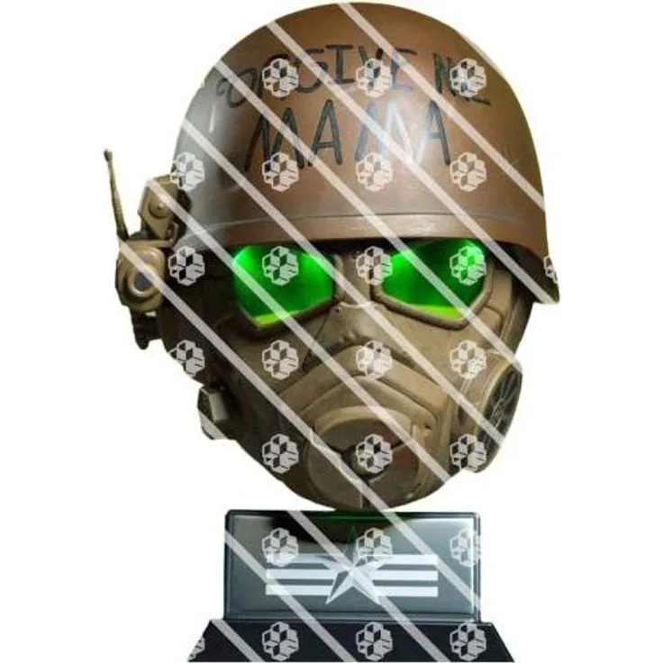 Dpi Merchandising Fallout Replica "Ranger Battle Helmet", handbemalt mit LED Sockel, inklusive Desert Ranger Emaille-Pin, 165 mm x 66 mm x 5 mm