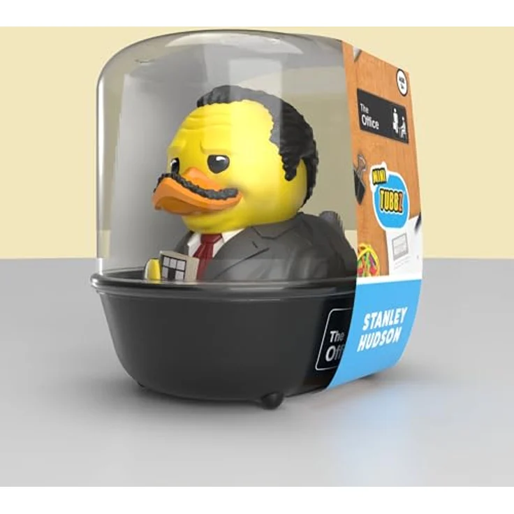 TUBBZ Mini: The Office - Stanley Hudson, Cosplay-Gummiente Vinyl-Figur, ca. 5 cm groß, verpackt in Mini-Badewanne mit The Office-Logo – Bild 2