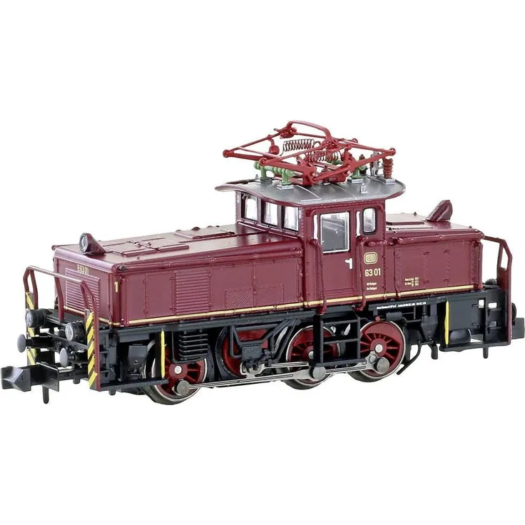 Hobbytrain E-Lok E63 DB Ep.III, Modelleisenbahn Spur N, AEG Ausführung mit 725 kW Leistung, rot