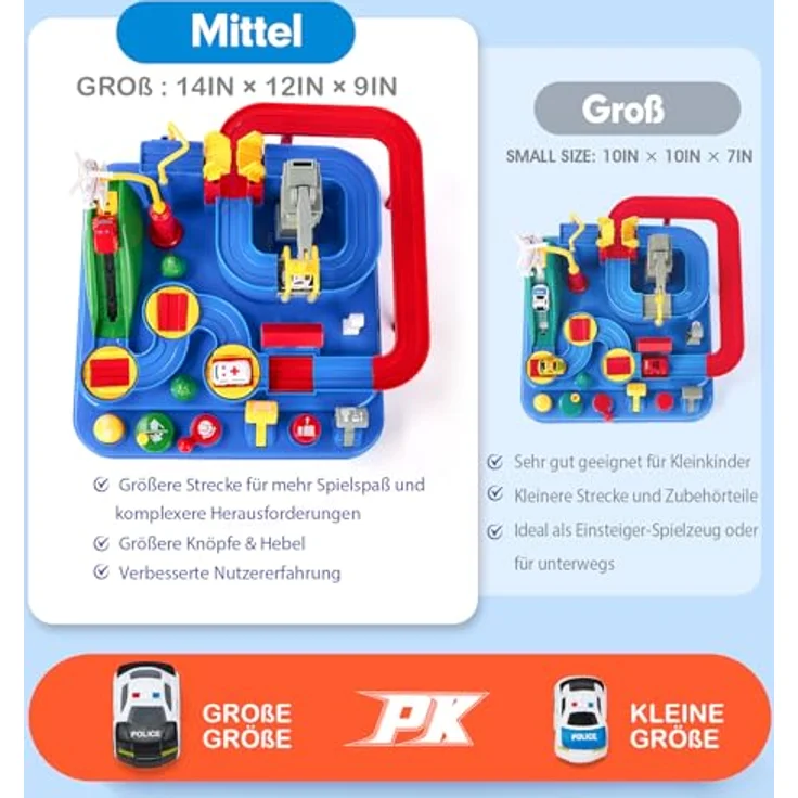 Auto Spielzeug ab 3 4 5 6 Jahre - Track Cars Spielzeug Autobahn Kinder für Kinder Jungen Mädchen über 3 Jahre, Abenteuer Autopark für Geschenk – Bild 7