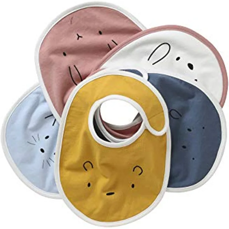 VERTBAUDET 5er-Pack Baby-Lätzchen mit Tiermotiven mehrfarbig/tiere ONE SIZE