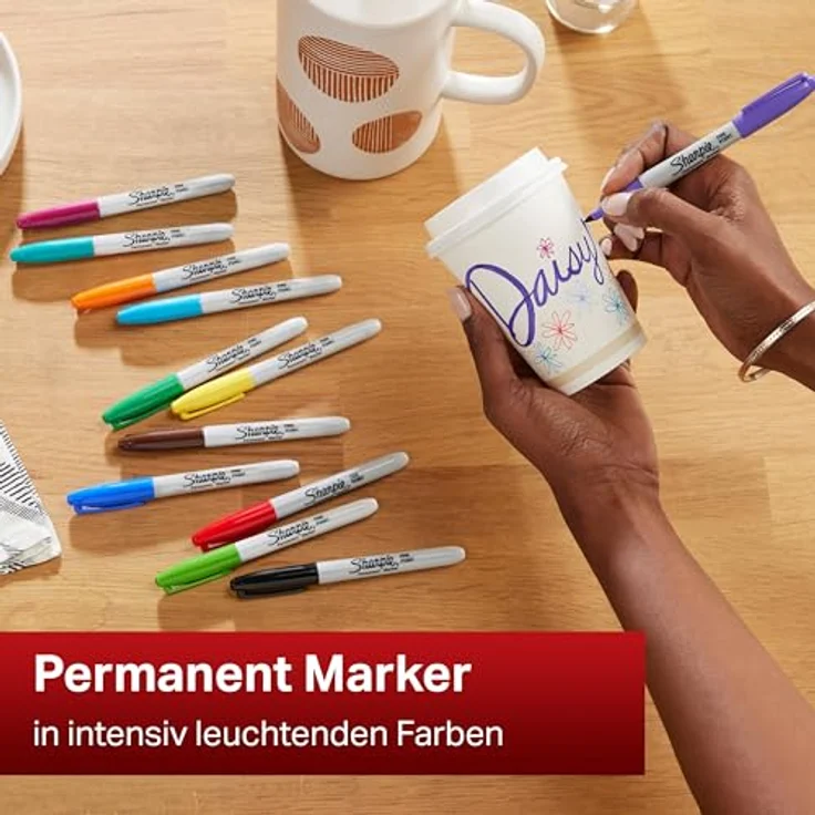 Sharpie Permanent Marker | Marker Stifte mit feiner Spitze | gemischte Farben | 12 Stück Market Set – Bild 2