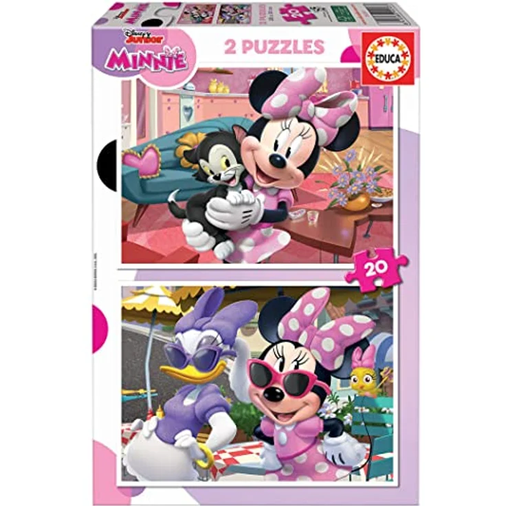 Educa Minnie Maus Disney, Puzzleset 2 x 20 Teile für Kinder ab 3 Jahren, pädagogisches Lernspielzeug für Feinmotorik, inklusive Aufbewahrungsbox – Bild 1