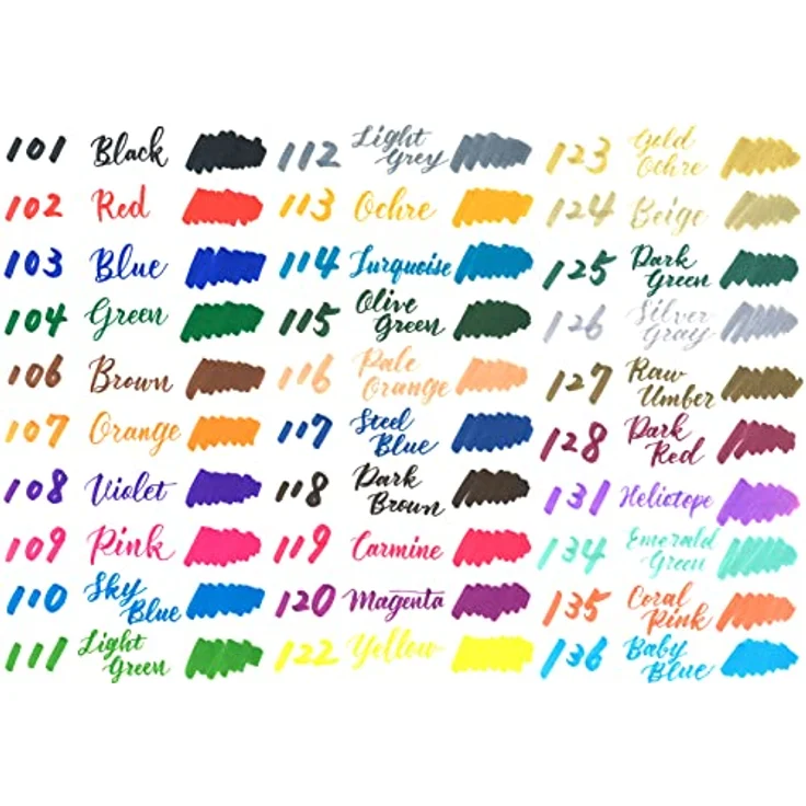 Pentel SESW30C-24 Brush Sign Pen Twin, 24-Farben-Set, Fasermaler mit zwei flexiblen Schreibspitzen, Tinte auf Wasserbasis, sortiert, 1 Stück (24er Pack) – Bild 3