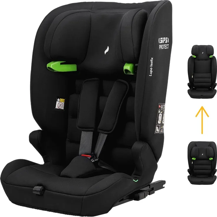 Osann Autokindersitz Lupo Isofix i-Size, erhöhter Seitenaufprallschutz, 14-fach höhenverstellbare Kopfstütze, für Kinder 76-150 cm, blau