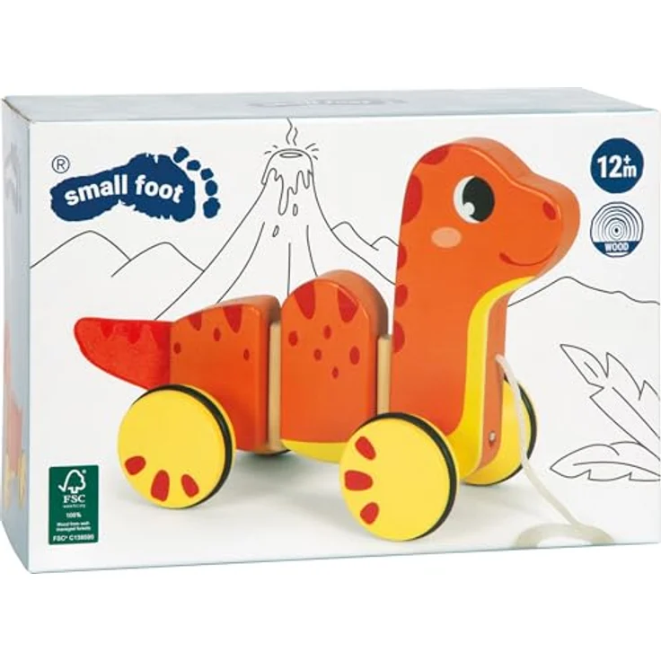 Small Foot Pull-Along Toy "Dino", Babyspielzeug mit niedlichem Dino-Design – Bild 6
