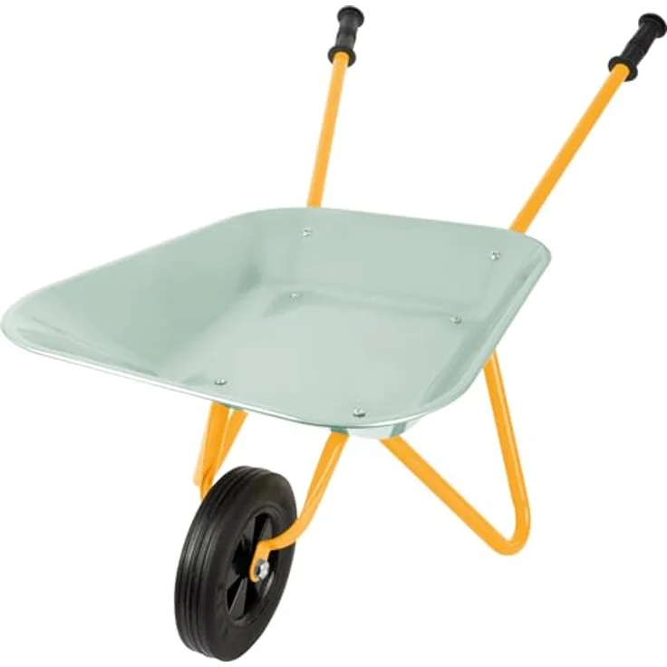 small foot Schubkarre „tiny garden“, robuste Schubkarre mit stabiler Metallmulde, Vollgummi-Reifen und rutschfesten Gummigriffen, farbenfrohes Metallgestell – Bild 1