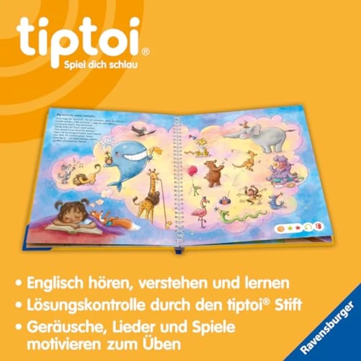 Ravensburger tiptoi® Buch - Meine Lern-Spiel-Welt - Englisch, interaktive Entdeckungsreise für Kinder mit Amy und Luke – Bild 5