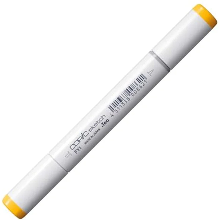 Copic COPIC Sketch Marker Typ FY - 1, Fluorescent Yellow Orange, professioneller Pinselmarker mit Super-Brush-Spitze und Medium-Broad-Spitze – Bild 2