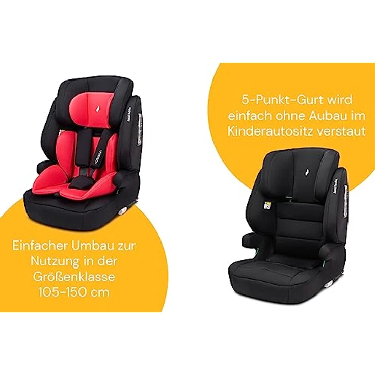 Osann Autokindersitz Jazzi Isofix, 15 Monate bis 12 Jahre, für Kinder von 76-150 cm, mitwachsender Kindersitz, Top-Tether Installation, Kopfpolster, höhenverstellbare Kopfstütze, 5 Punkt-Gurt verstaut werden, zugelassen nach i-size Norm R129 – Bild 6