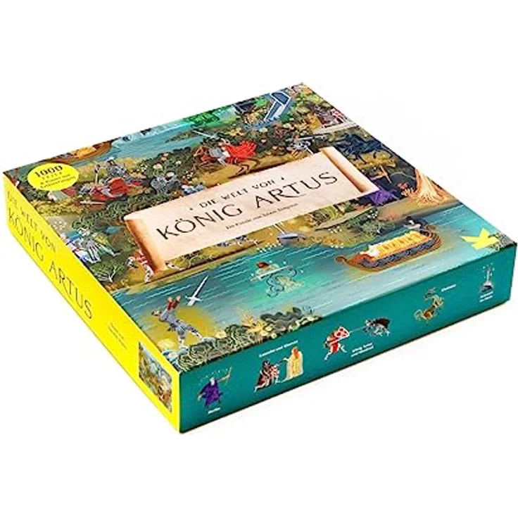 Laurence King Die Welt von König Artus, 1000 Teile-Puzzle mit A2-Poster, grün, 68 x 48,5 cm – Bild 3