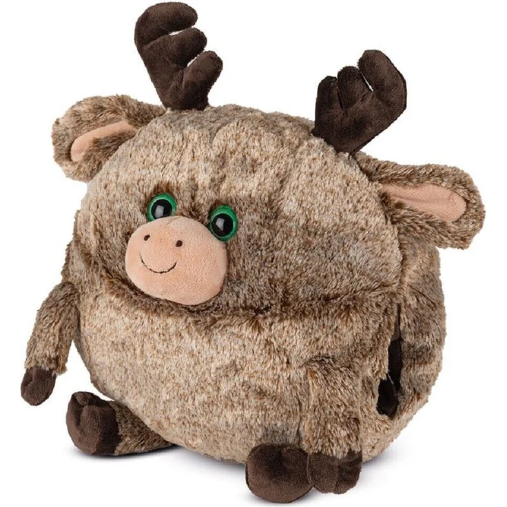 NOXXIEZ Rentier Kuscheltier mit Muff-Funktion, Plüschtier Stofftier Schmusetier in Braun