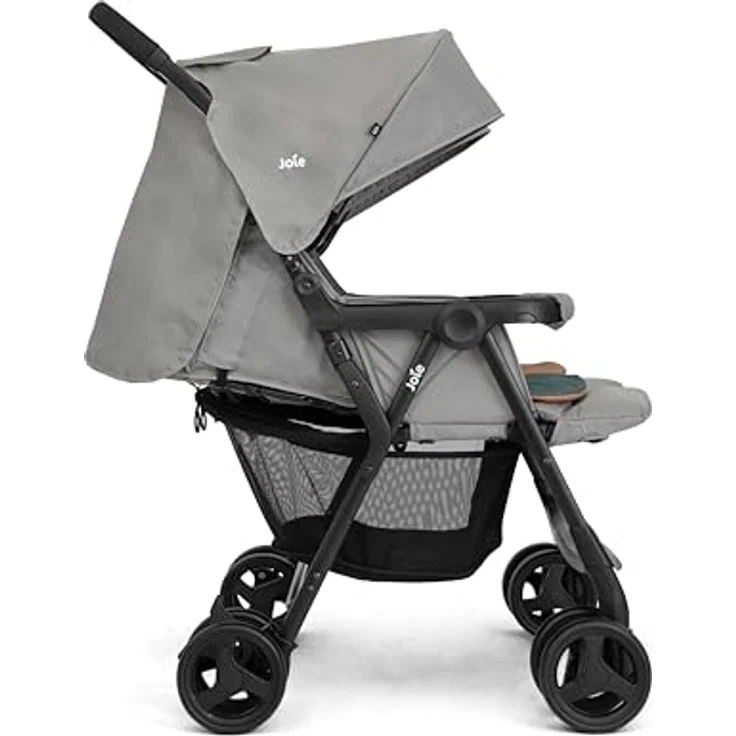 Joie Aire Twin Zwillingsbuggy, mit Regenverdeck, leicht und wendig, schwarz – Bild 3