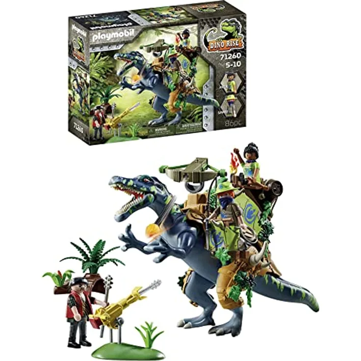 PLAYMOBIL Dino Rise 71260 Spinosaurus, Dinosaurier mit Abnehmbarer Rüstung und großer schwenkbaren Kanone, Spielzeug für Kinder ab 5 Jahren