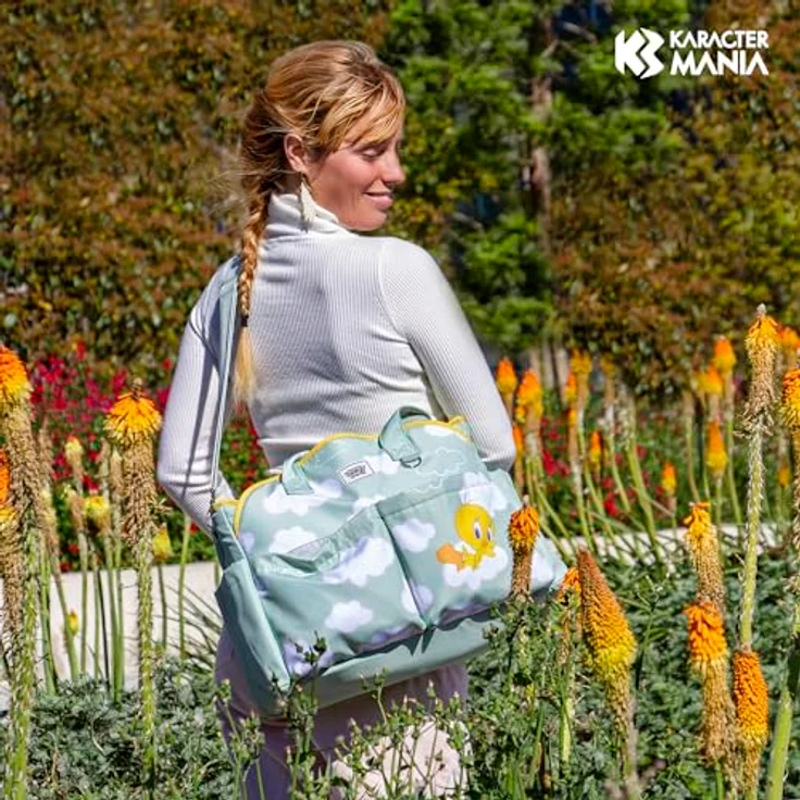 Karactermania Wickeltasche Looney Tunes Tweety, große Babytasche mit flüssigkeitsabweisendem Außenmaterial, verstellbarem Schultergurt und 5 Innentaschen für optimale Organisation – Bild 2