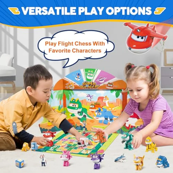 Super Wings Transforming Kinderspielzeug 14 Pack, 2-Zoll-Flugzeug-Spielzeug mit 4 Robotern und 4 Dinosauriern, Pokeable Surprise-Geschenkbox für Jungen und Mädchen ab 3 Jahren – Bild 4
