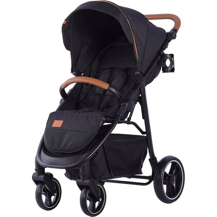 Babytrold Malaga Sand, Kinder-Buggy mit verstellbarem Griff, 5-Punkt-Gurt, kompakt zusammenfaltbar, inkl. Einkaufskorb und Becherhalter