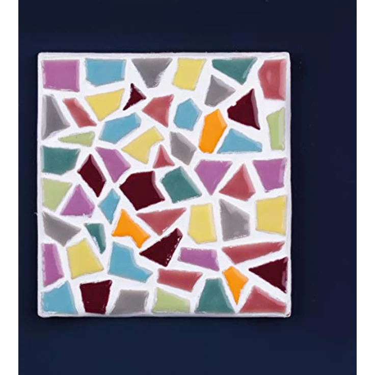 Rayher Fun Ceramica Mosaik Mix, polygonal, farbig glasierter Ton, Regenbogenfarbene Mischung zum Basteln, Dose 500g ,14863990 - Preisvergleich – Bild 4