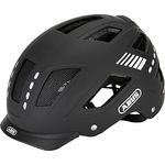 ABUS Fahrradhelm mit Licht - Hyban 2.0 LED - Vorder- und Rücklicht & robuste Hartschale - für Damen und Herren - Schwarz Matt, M (52-58 cm)