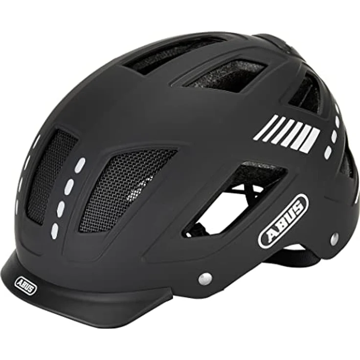 ABUS Fahrradhelm mit Licht - Hyban 2.0 LED - Vorder- und Rücklicht & robuste Hartschale - für Damen und Herren - Schwarz Matt, M (52-58 cm) – Bild 1