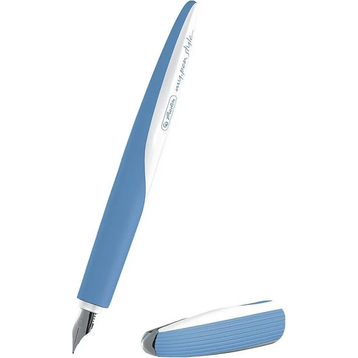 Herlitz Füllhalter my.pen Color Blocking, für Rechts- und Linkshänder geeignet, blau