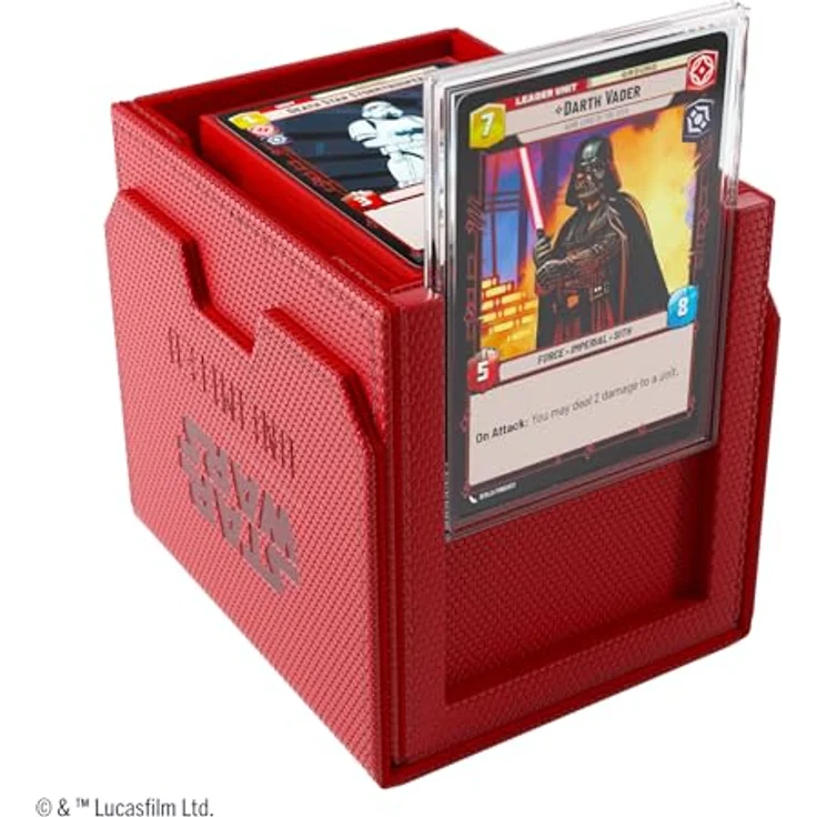 Gamegenic Star Wars: Unlimited Deck Pod (Red), Aufbewahrungsbox für bis zu 60 doppelt gesleevte Karten mit Slide Card Case und zusätzlichem Schubfach – Bild 3