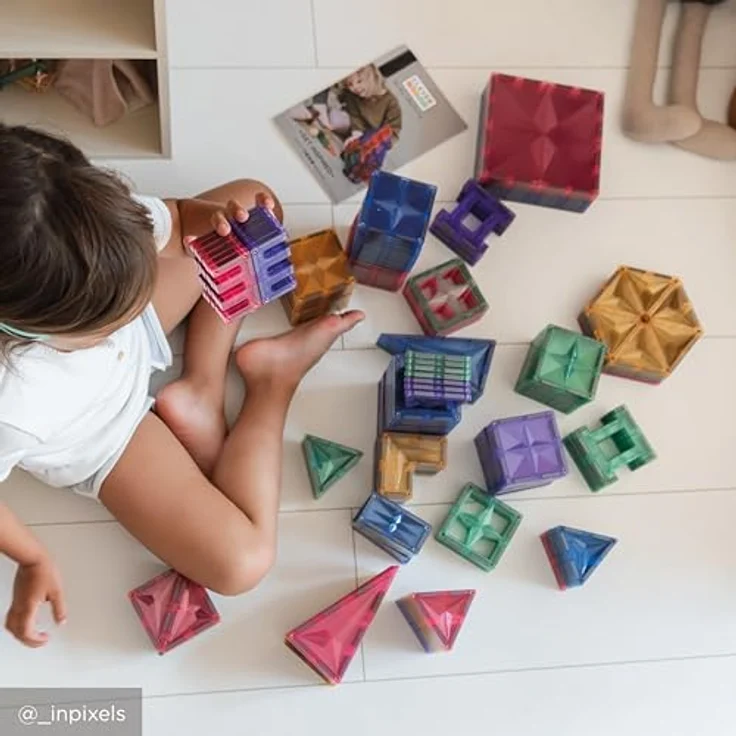 Cleverclixx Mega-Kreativ-Bausatz, Pastellfarben, 210 Teile, langlebiges Magnetspielzeug, erweiterbar, für Kinder ab 3 Jahren – Bild 5
