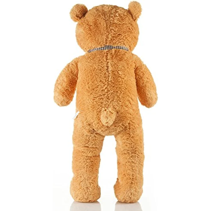 Feluna Riesen Teddybär XXL Kuschelbär 120 cm groß Plüschbär - Original Teddy Bär mit Schleife Hellbraun und Extra weichem Plüsch – Bild 3