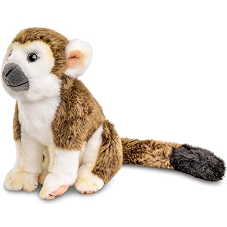 Uni-Toys Totenkopfaffe, sitzend - 19 cm hochwertiges Plüsch-Kuscheltier, lebensecht und flauschig weich – Bild 1
