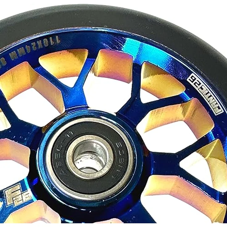 Fantic26 Spy7 Stunt-Scooter Rolle 110mm Abec11 Blauchrome/Pu Schwarz – Bild 2