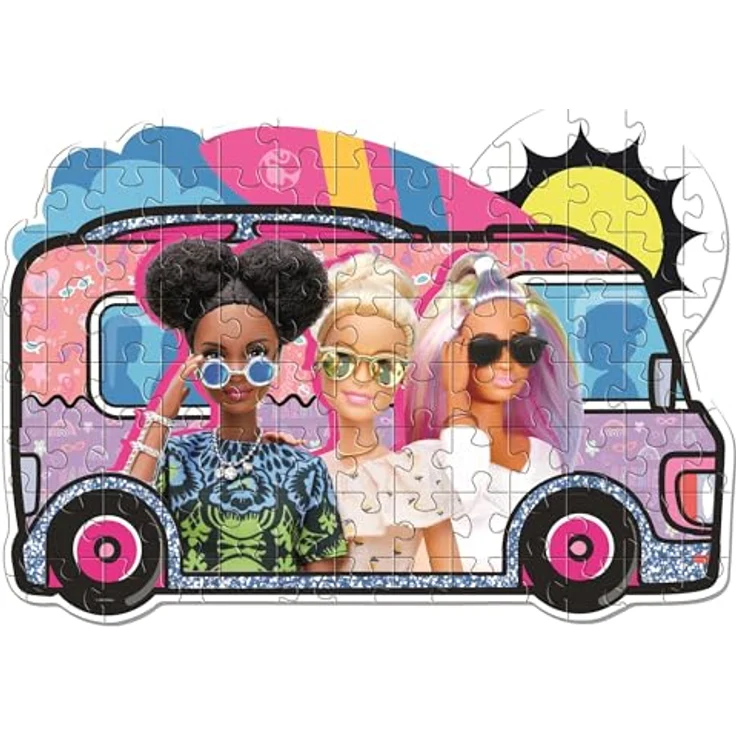 Clementoni Supercolor Puzzle Shaped Barbie, 104 Teile, buntes Kinderpuzzle mit Leuchtkraft & Farbintensität, Geschicklichkeitsspiel ab 6 Jahren, 48,5 x 33,5 cm – Bild 3