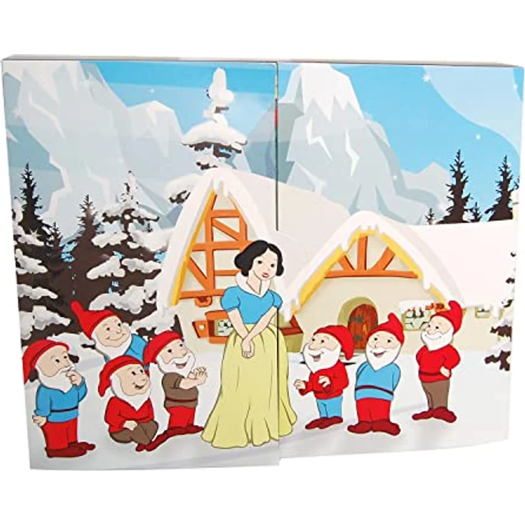 Mini Märchen Adventskalender, 8 Figuren (Schneewittchen + 7 Zwerge), 1 Spitze, 7 Unikugeln, 8 Formen, 3cm – Bild 1