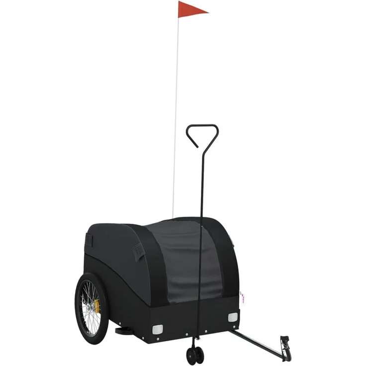 vidaXL Fahrradlastenanhänger Schwarz 45 kg Eisen, Robuster Fahrradanhänger für schweres Transportgut